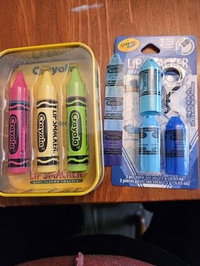 Crayola Lip Smacker Crayon Lip Balms - Pink, Yellow, Green, Light Blue, Blue
